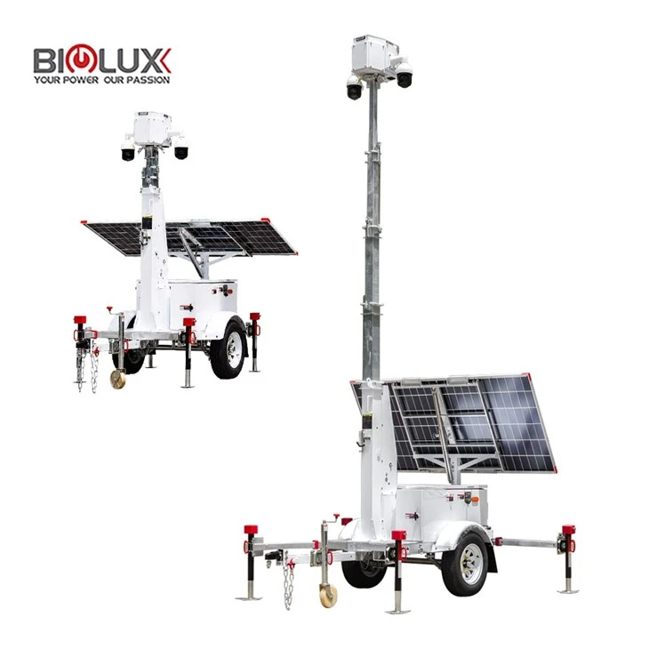 Small Solar Security Trailer With AI Cameras high quality