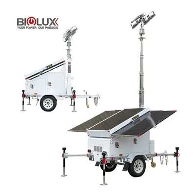Hors-Tour d'éclairage en réseauLumière solaire mobile Tralier